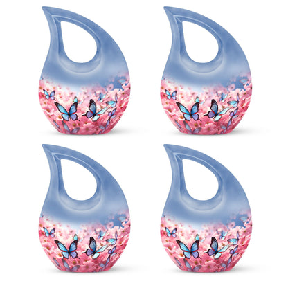 10-inch Butterfly Urn with Cross Drop design and Customization option, ideal as memorial and Cremation Urn