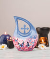 10-inch Butterfly Urn with Cross Drop design and Customization option, ideal as memorial and Cremation Urn