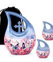 10-inch Butterfly Urn with Cross Drop design and Customization option, ideal as memorial and Cremation Urn