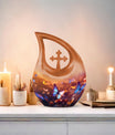 10-inch Butterfly Urn, Cross Drop design,