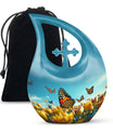 10-inch Butterfly Themed Aluminium Cremation Box 