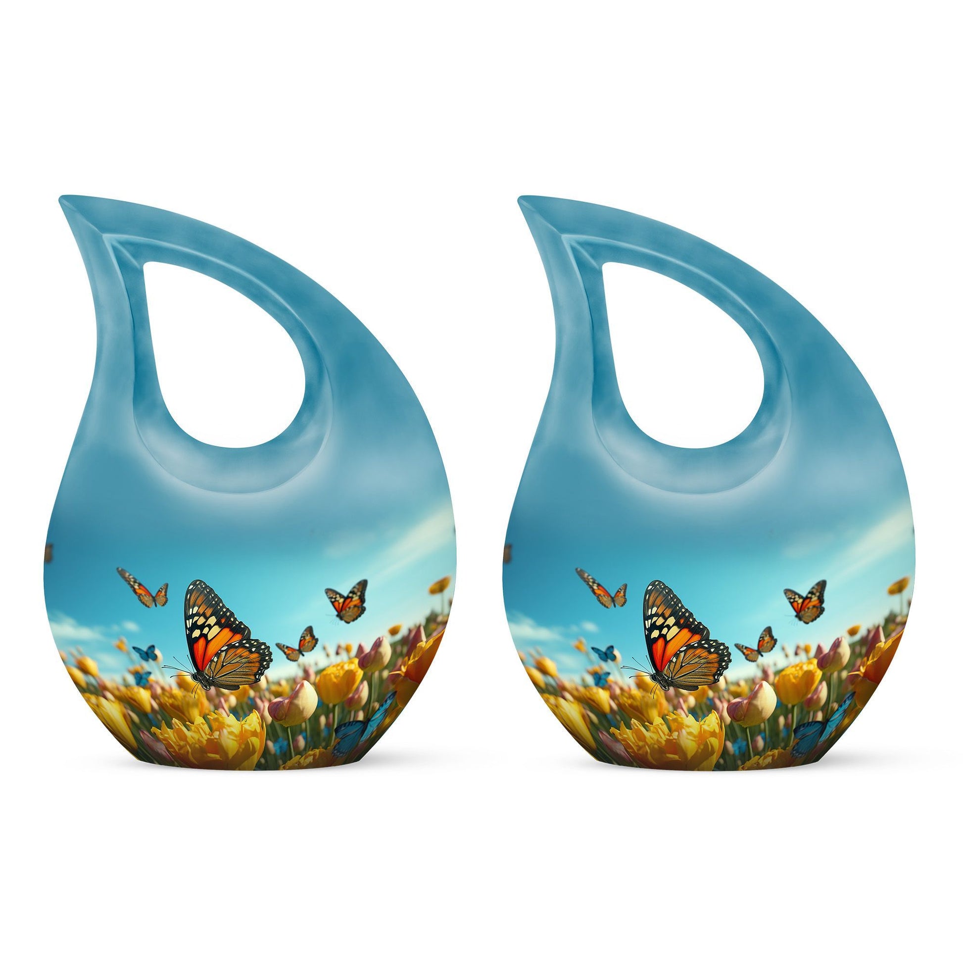 10-inch Butterfly Themed Aluminium Cremation Box 