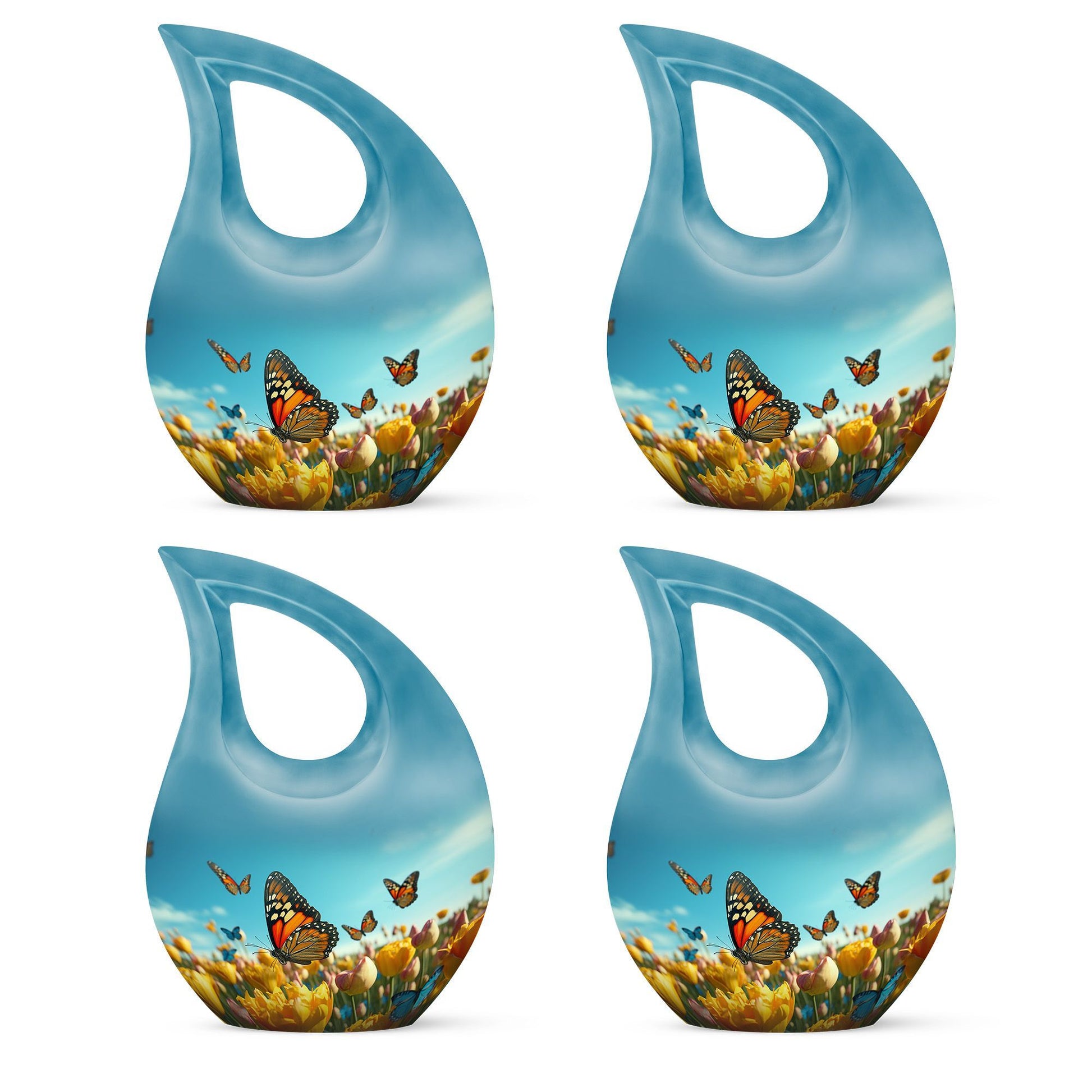 10-inch Butterfly Themed Aluminium Cremation Box 