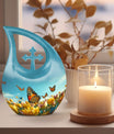 10-inch Butterfly Themed Aluminium Cremation Box 
