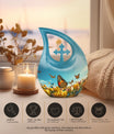 10-inch Butterfly Themed Aluminium Cremation Box 
