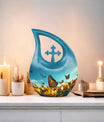 10-inch Butterfly Themed Aluminium Cremation Box 