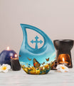 10-inch Butterfly Themed Aluminium Cremation Box 