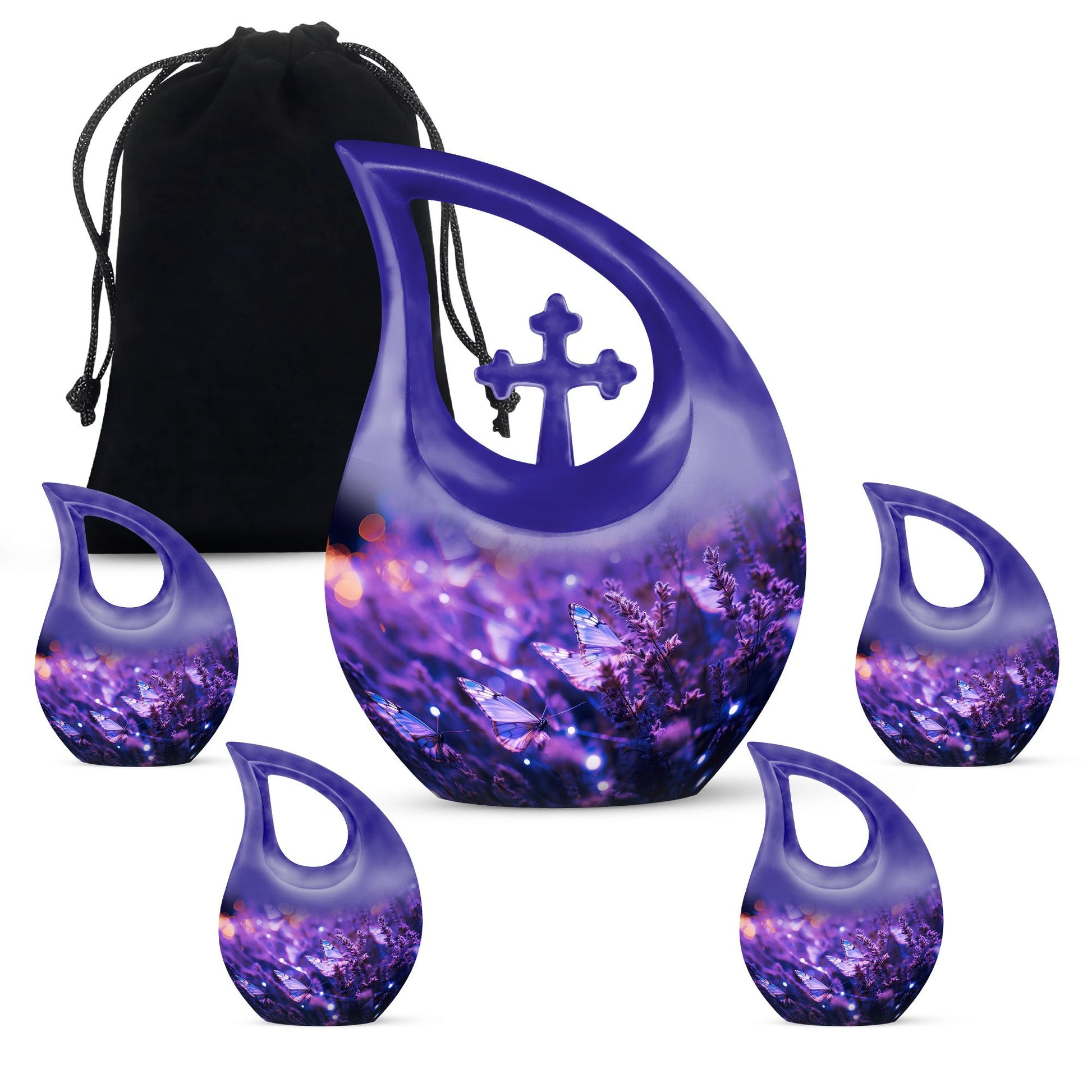 10-inch Butterfly Theme Cross Drop Memorial 