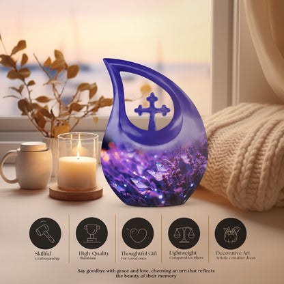 10-inch Butterfly Theme Cross Drop Memorial 