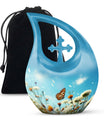 10-inch Butterfly Urn with Cross Drop 