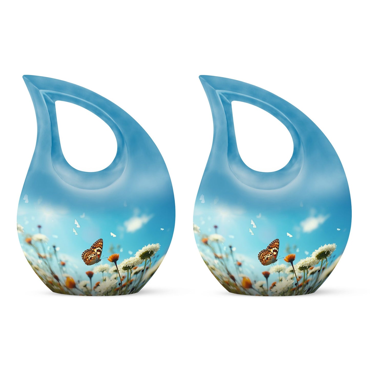 10-inch Butterfly Urn with Cross Drop 