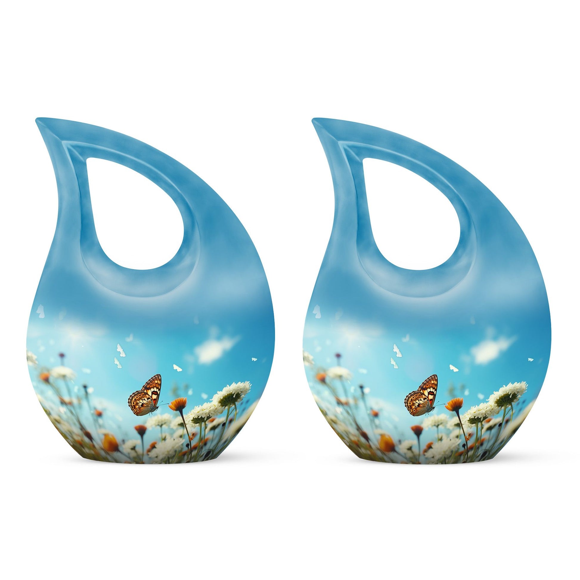 10-inch Butterfly Urn with Cross Drop 