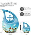 10-inch Butterfly Urn with Cross Drop 