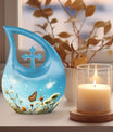 10-inch Butterfly Urn with Cross Drop 