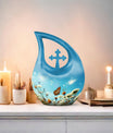 10-inch Butterfly Urn with Cross Drop 