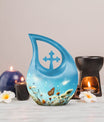 10-inch Butterfly Urn with Cross Drop 