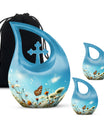10-inch Butterfly Urn with Cross Drop 