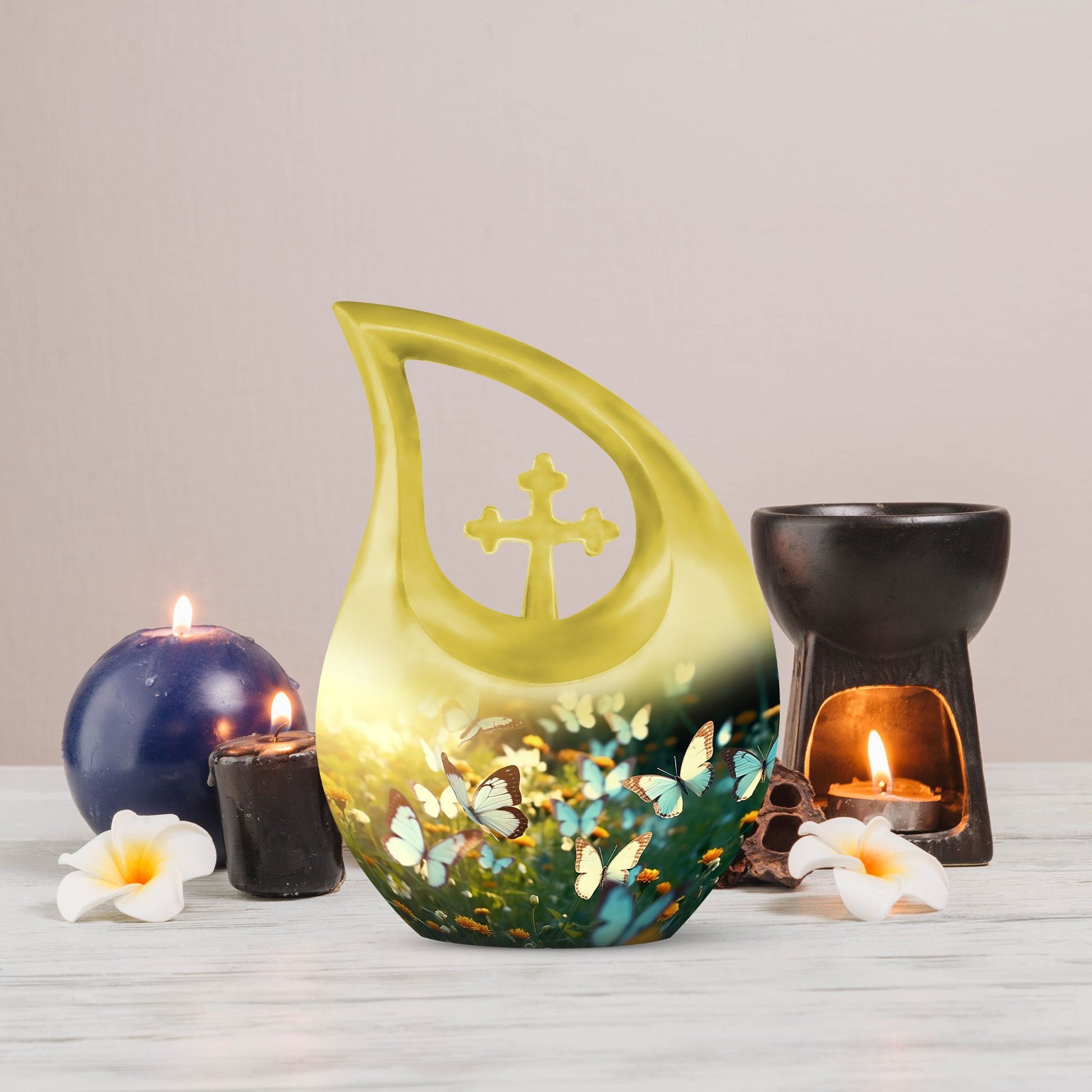 Butterfly themed Cross Drop design, large 