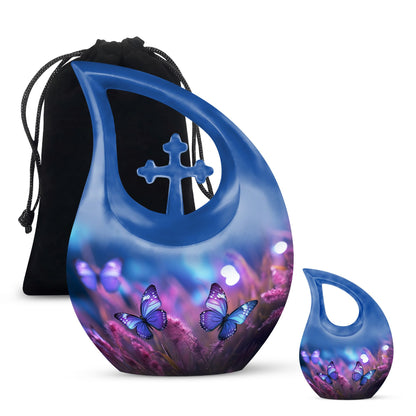 Personalized Butterfly Cremation Urn for Human Ashes - 10-inch, 200 cu in - Yatskia
