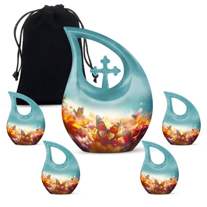 Personalized Butterfly Cremation Urn for Human Ashes - 10-inch, 200 cu in - Yatskia