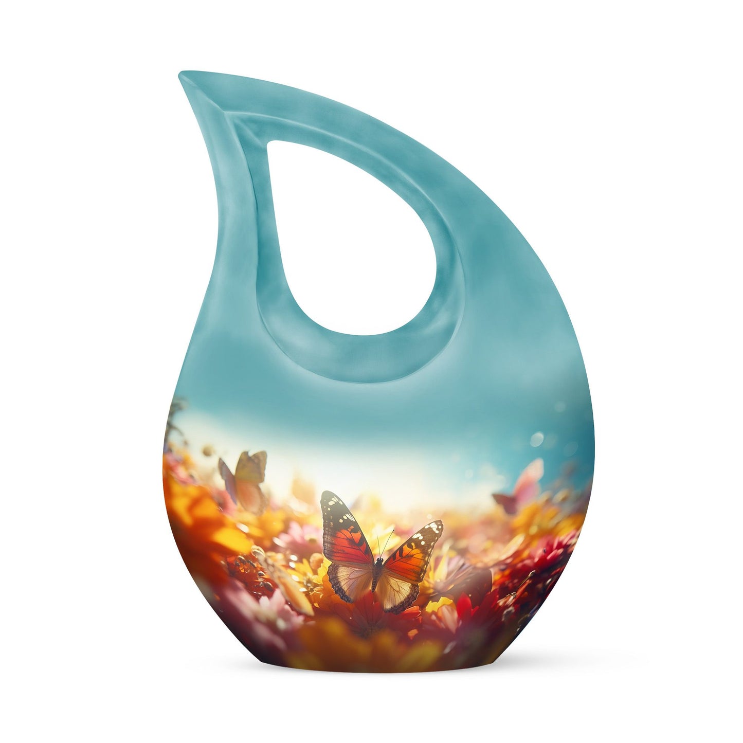 10-inch Butterfly Urn with Cross Drop design