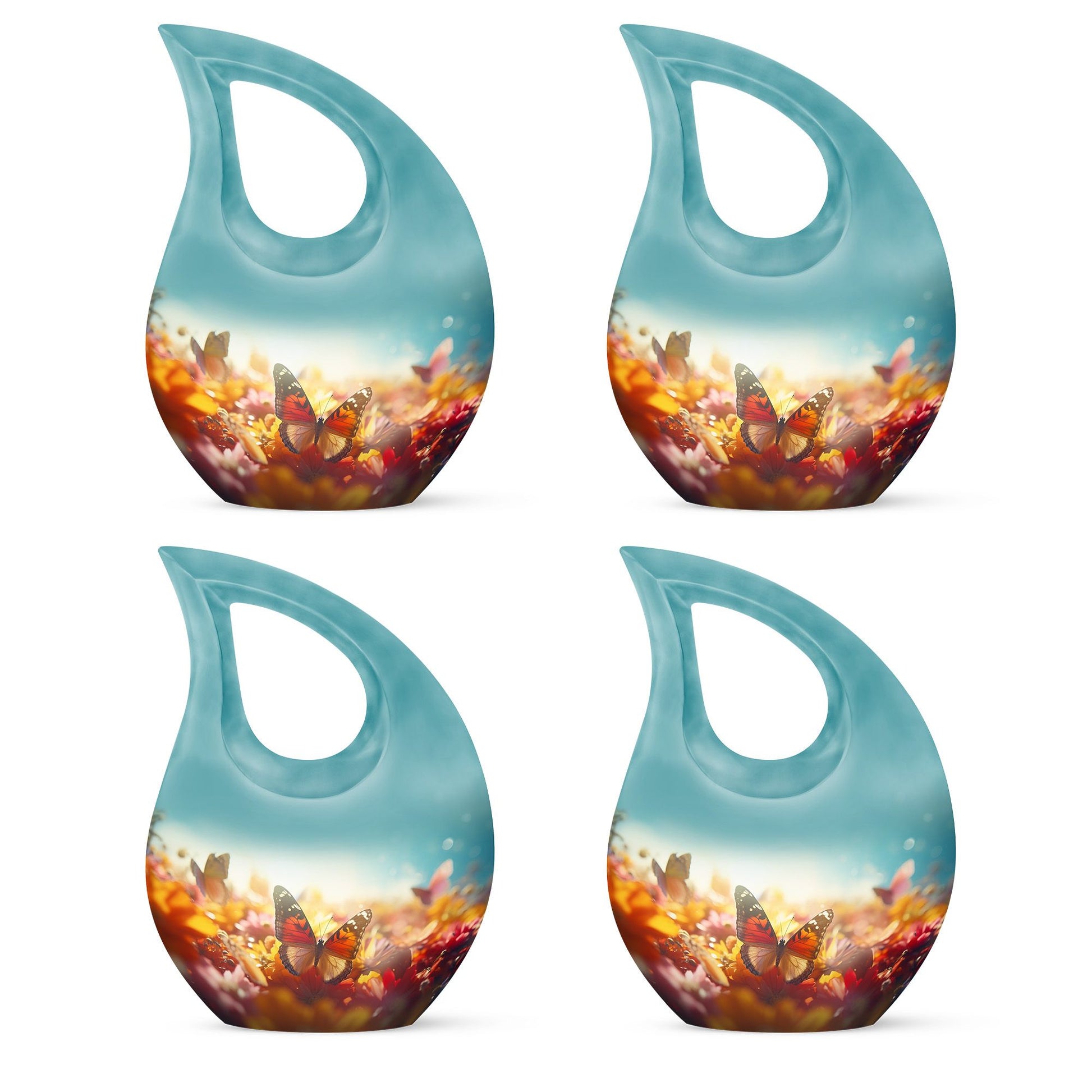 10-inch Butterfly Urn with Cross Drop design