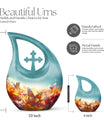 10-inch Butterfly Urn with Cross Drop design