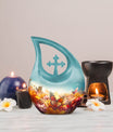 10-inch Butterfly Urn with Cross Drop design