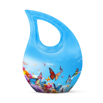 Cross Drop design butterfly urn made of aluminium