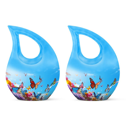 Cross Drop design butterfly urn made of aluminium