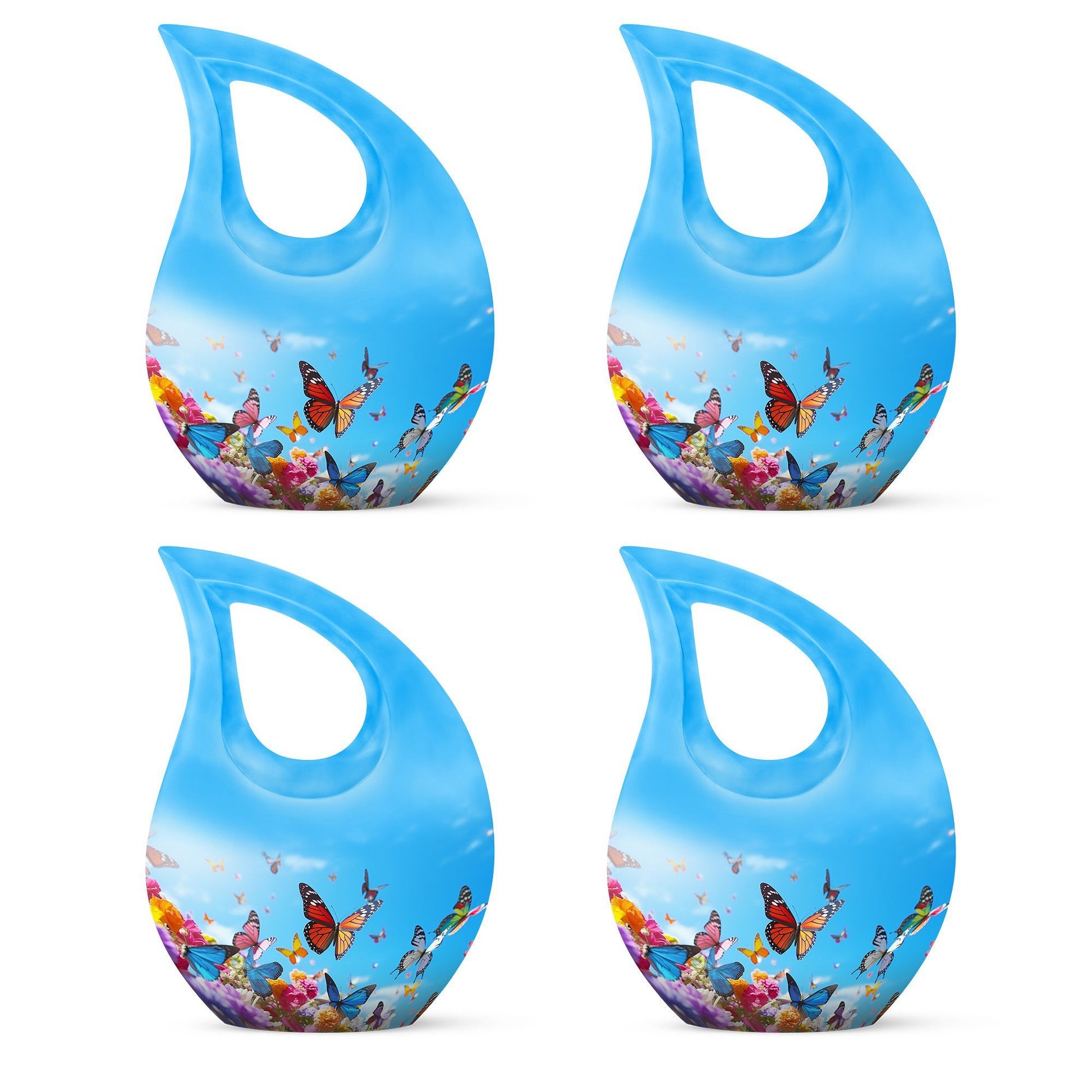 Cross Drop design butterfly urn made of aluminium