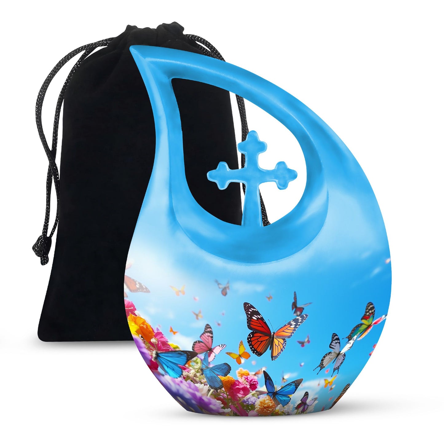 Personalized Butterfly Cremation Urn for Human Ashes - 10-inch, 200 cu in - Yatskia