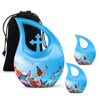 Cross Drop design butterfly urn made of aluminium
