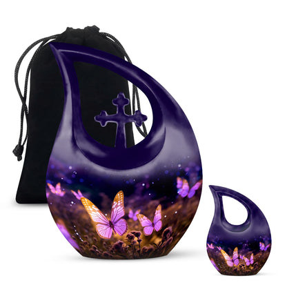Personalized Butterfly Cremation Urn for Human Ashes - 10-inch, 200 cu in - Yatskia