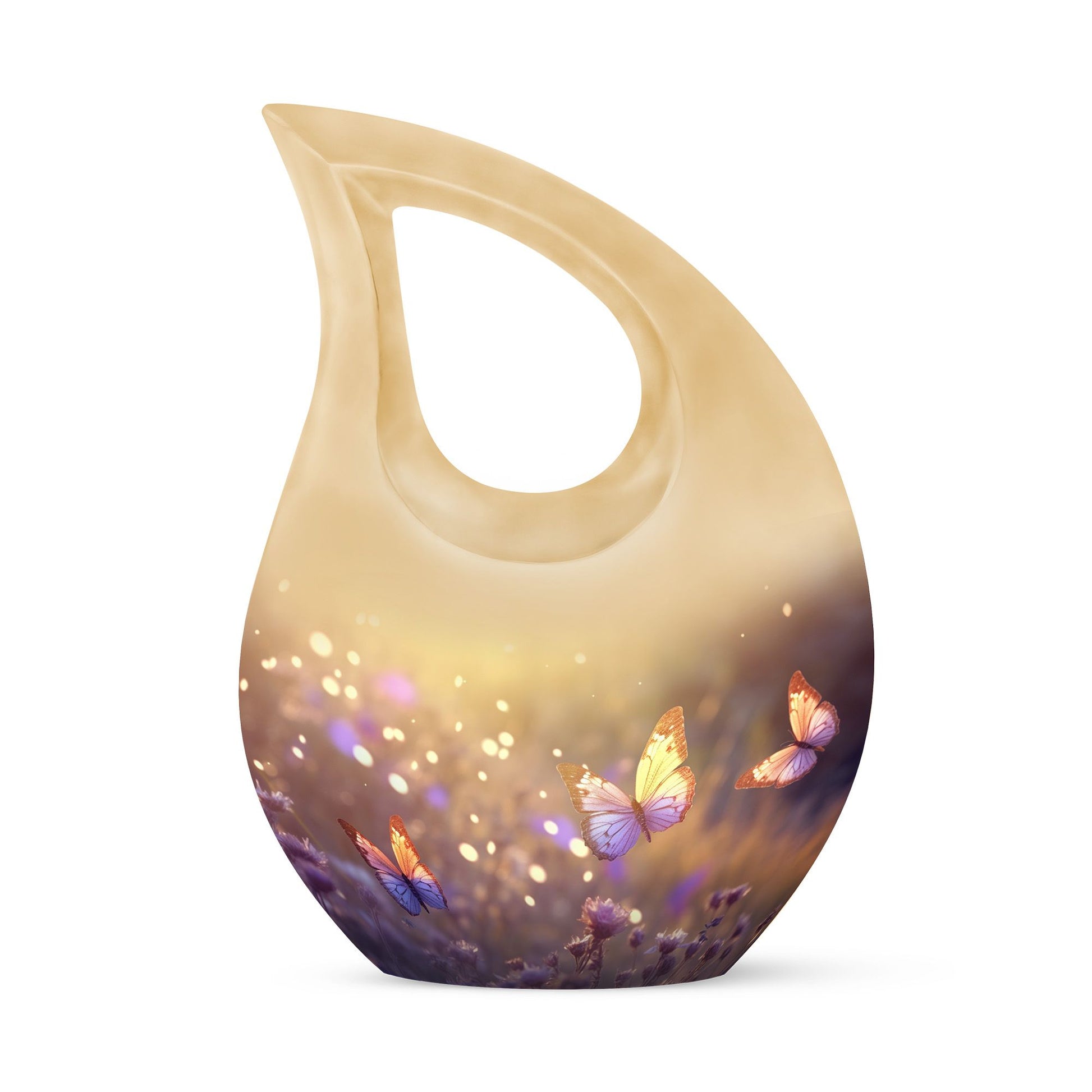 10 inch Butterfly Urn with Cross Drop design, 