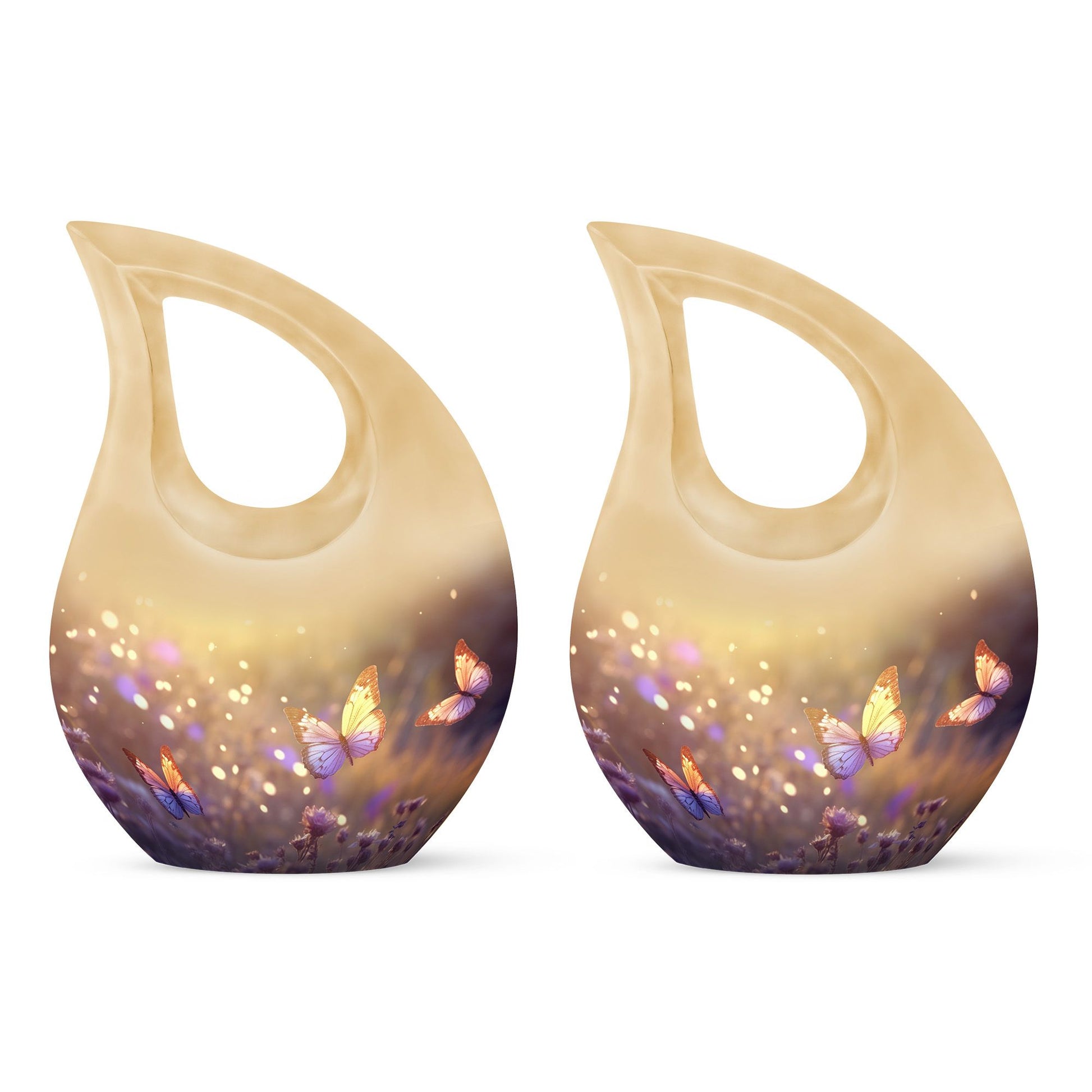 10 inch Butterfly Urn with Cross Drop design, 