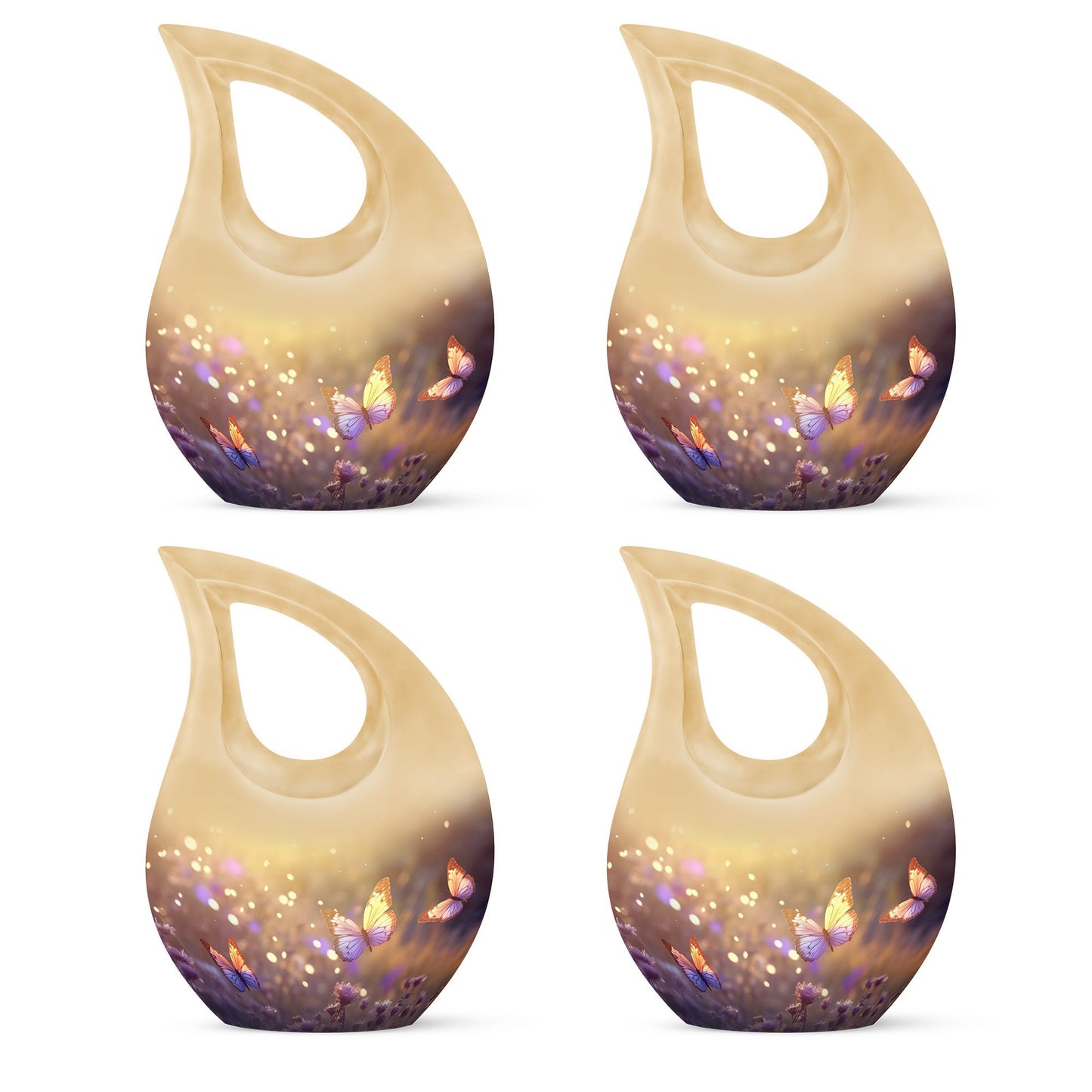 10 inch Butterfly Urn with Cross Drop design, 