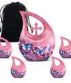 10-inch Butterfly Cross Drop Double Urn for cremated remains