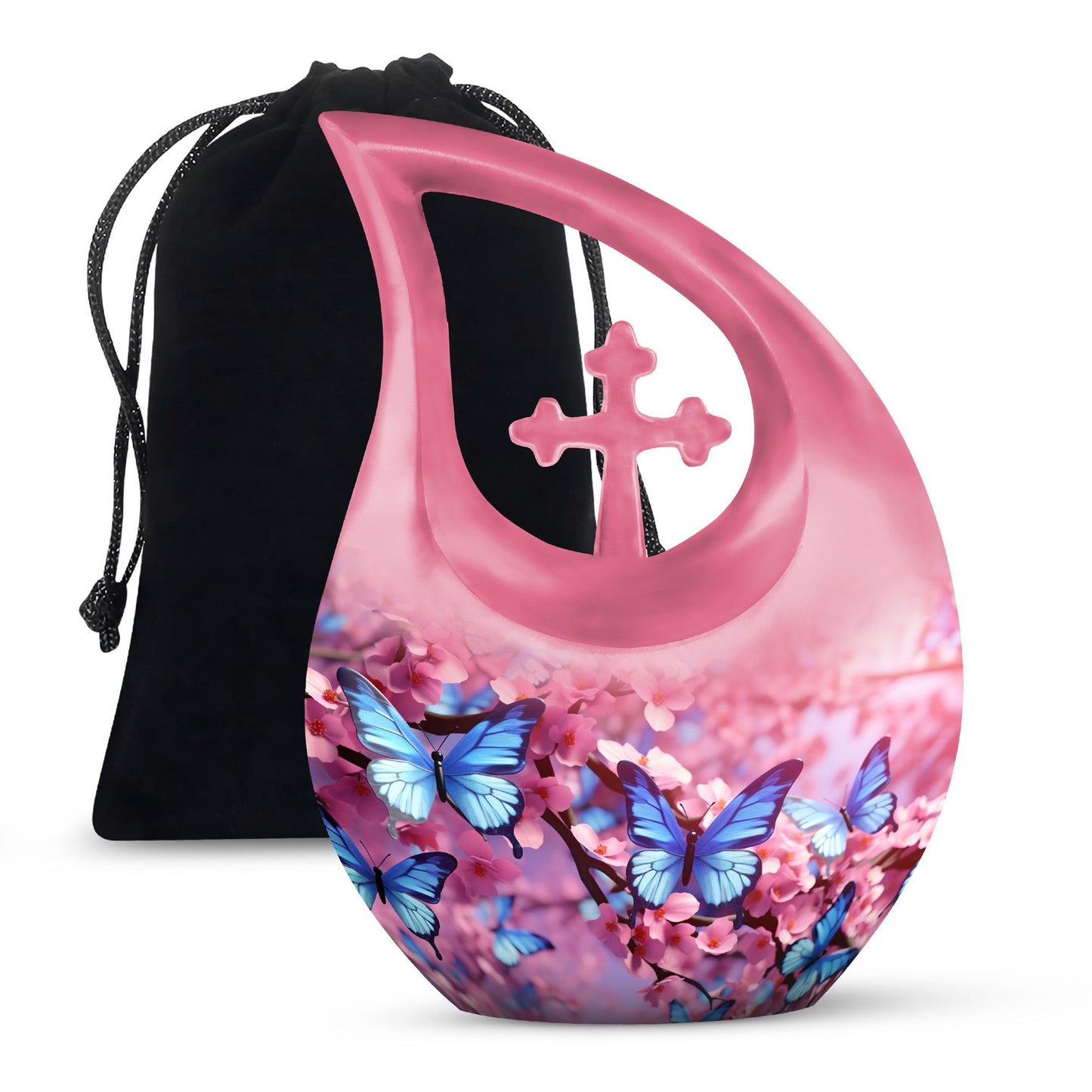 Personalized Butterfly Cremation Urn for Human Ashes - 10-inch, 200 cu in - Yatskia