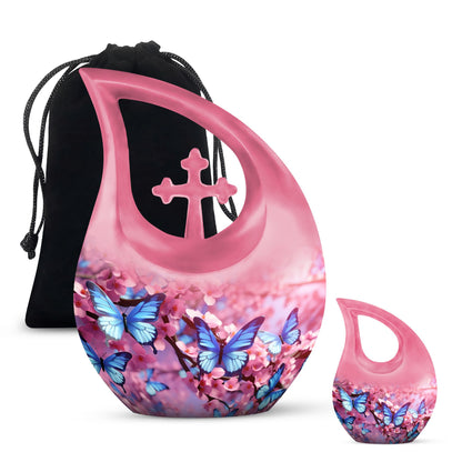 Personalized Butterfly Cremation Urn for Human Ashes - 10-inch, 200 cu in - Yatskia