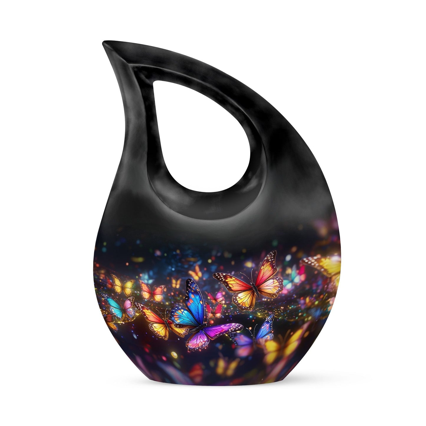 10-inch Butterfly Theme Cross Drop Cremation Urn 