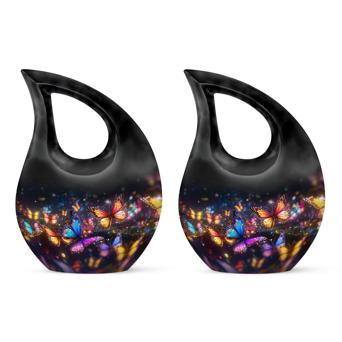 10-inch Butterfly Theme Cross Drop Cremation Urn 
