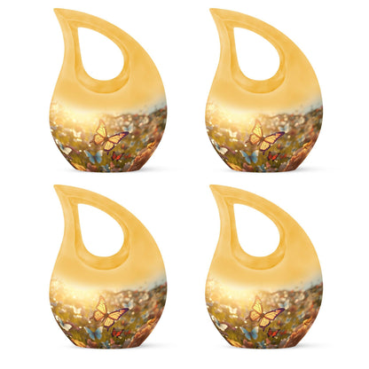 10 inch Butterfly-themed Cross Drop memorial urn,