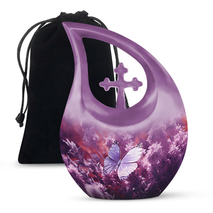 Personalized Butterfly Cremation Urn for Human Ashes - 10-inch, 200 cu in - Yatskia