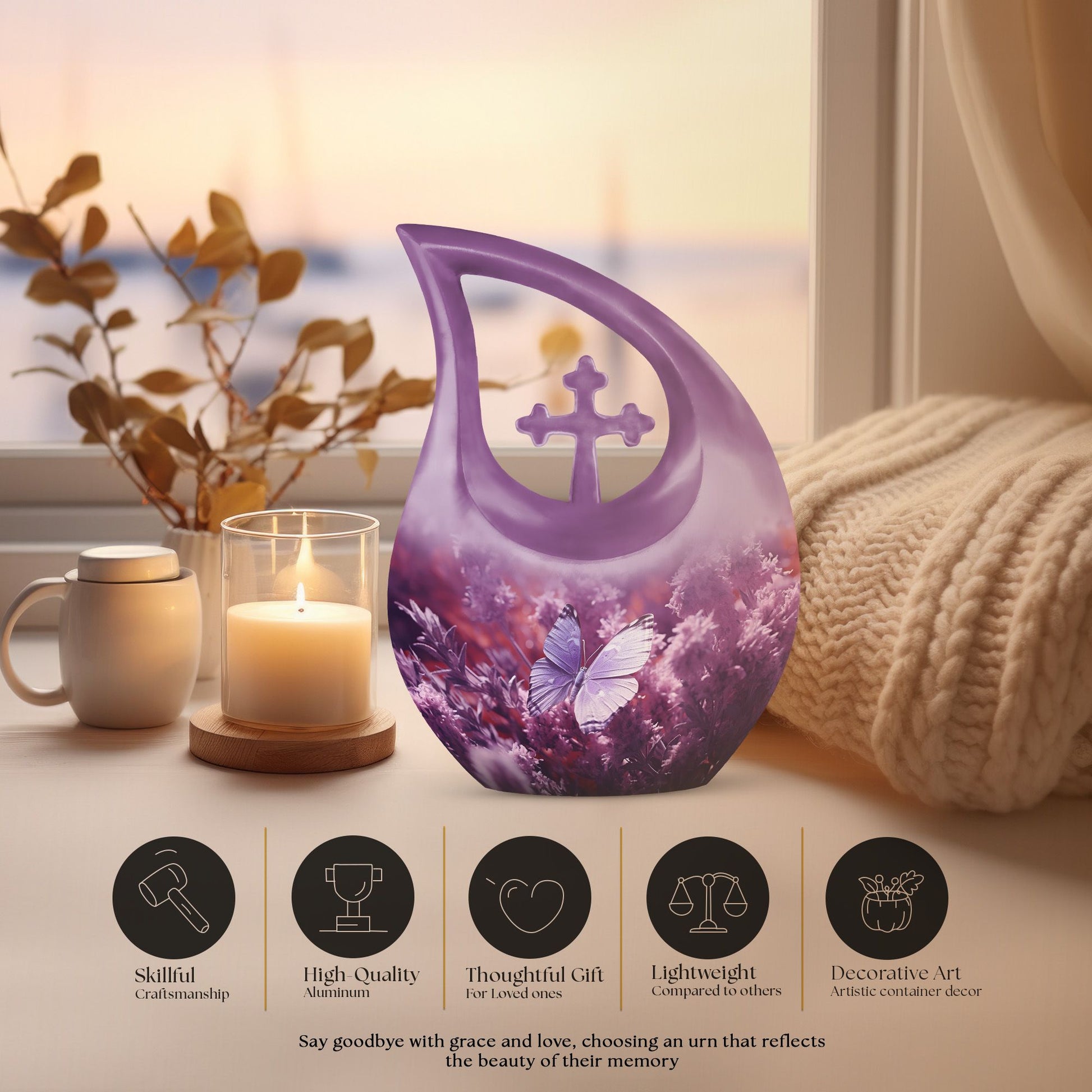 10-inch Butterfly themed Cross Drop design 