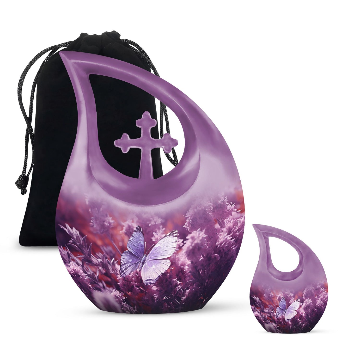 Personalized Butterfly Cremation Urn for Human Ashes - 10-inch, 200 cu in - Yatskia