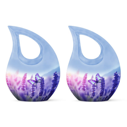 Butterfly themed 10-inch Cross Drop Cremation 