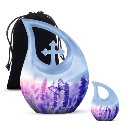 Personalized Butterfly Cremation Urn for Human Ashes - 10-inch, 200 cu in - Yatskia