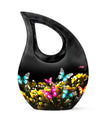 Butterfly-themed Cross Drop memorial urn, Personalized 