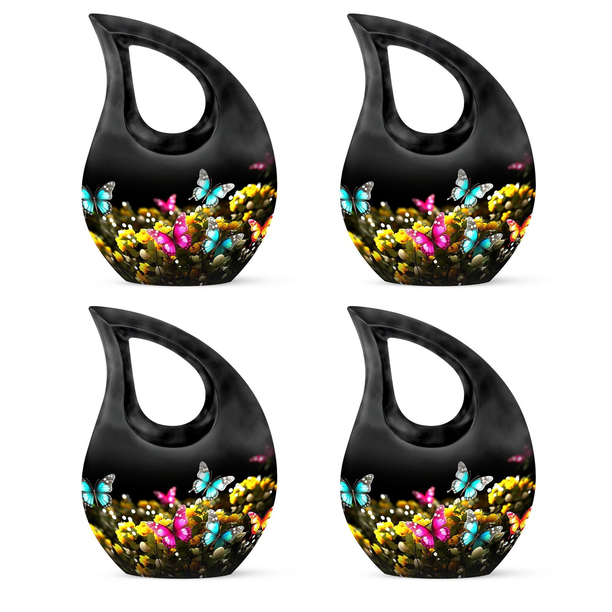 Butterfly-themed Cross Drop memorial urn, Personalized 